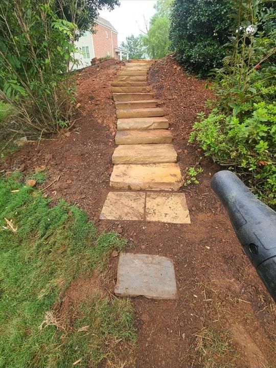 Landscaped garden bed and walkway