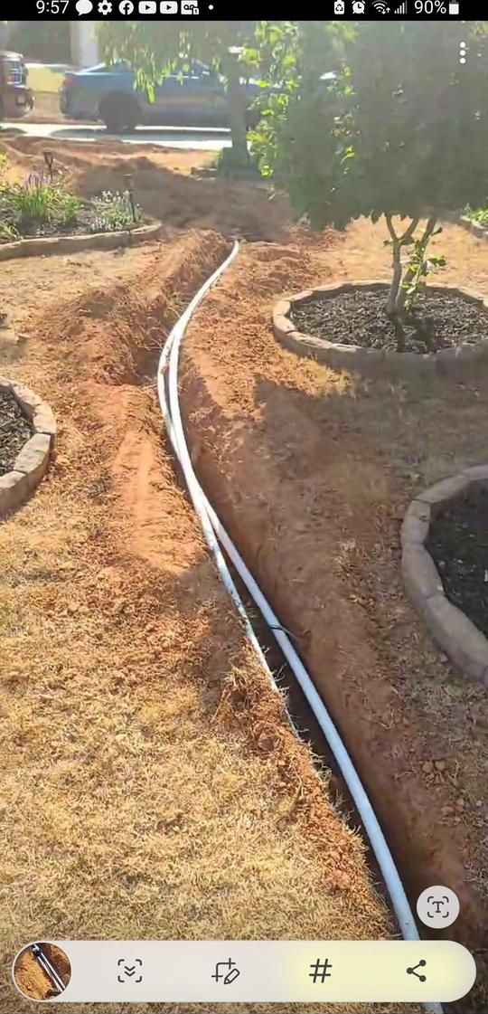 Site grading and drainage installation in progress by JDS Landscape Group